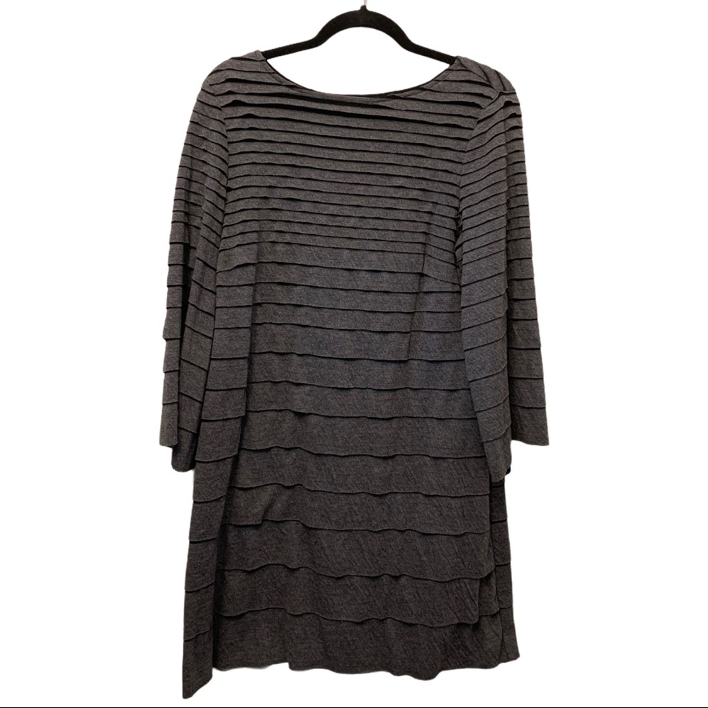 Size 12 Muse Gray Tiered Bell Sleeve Midi Dress